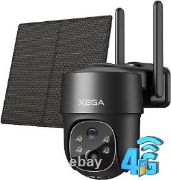 Xega 3G/4G LTE Solar Surveillance Camera with Sim Card, 2K HD 4G Camera