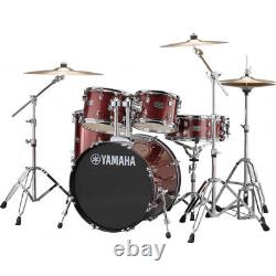 Yamaha Fusion 20 Burgundy Glitter Rydeen Drum Kit with Hardware and Cymbal