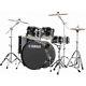 Yamaha Rydeen 22 Inch Black Glitter Drum Kit (with Hardware And Cymbals)