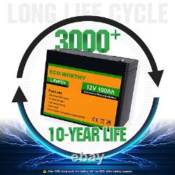 100Ah 12V Batterie Lithium Lifepo4 avec BMS pour Système Off-Grid/Marine/Solaire