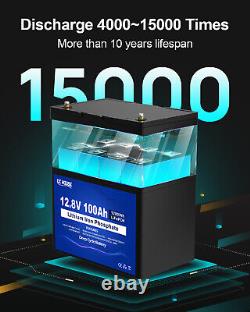 10% OFF? 12V 100Ah LiFePO4 Batterie, BMS 100A amélioré, parfait pour RV, solaire