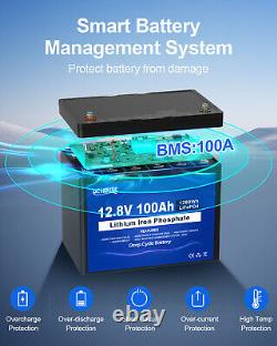 10% OFF? 12V 100Ah LiFePO4 Batterie, BMS 100A amélioré, parfait pour RV, solaire