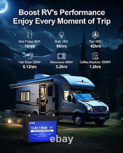 10% OFF? 12V 100Ah LiFePO4 Batterie, BMS 100A amélioré, parfait pour RV, solaire