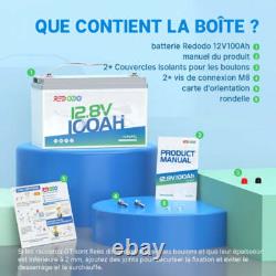 12V 100Ah LiFePO4 Batterie au lithium 15,000 cycles profonds avec 100A BMS