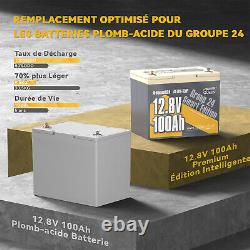 12V 100Ah LiFePO4 Bluetooth Batterie Lithium avec Protection à Basse Température
