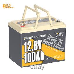 12V 100Ah LiFePO4 Bluetooth Batterie Lithium avec Protection à Basse Température