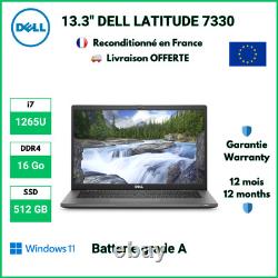 13.3 DELL 7330 i7-1265U 16 Go RAM 512 SSD Batterie grade A