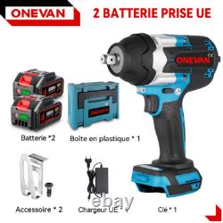 1800Nm Clé à Chocs Sans Fil Brushless avec 2Batterie & Valise Boulonneuse a Choc