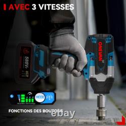 1800Nm Clé à Chocs Sans Fil Brushless avec 2Batterie & Valise Boulonneuse a Choc