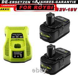 18V 5.0Ah replace Akku für RYOBI One+ Plus RB18L50 P108 P104 Batterie Ladegerät