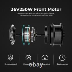28'' E-Bike Kit de Conversion 36V250W Motor Avant+36V13Ah Batterie Porte-bagages