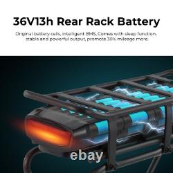 28'' E-Bike Kit de Conversion 36V250W Motor Avant+36V13Ah Batterie Porte-bagages