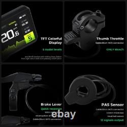 28'' E-Bike Kit de Conversion 36V250W Motor Avant+36V13Ah Batterie Porte-bagages