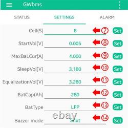 2S 24S équilibreur actif Li-ion Lipo Lifepo4 LTO égaliseur de batterie BMS APP