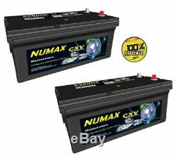 2 Batteries Numax decharge lente 225ah cellule CXV Technologie sans entretien