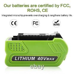 2x Batterie 40V 29462, 8,0 ah, pour Greenworks G-MAX 29472, 22272, 20302, 27062