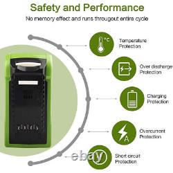 2x Batterie 40V 29462, 8,0 ah, pour Greenworks G-MAX 29472, 22272, 20302, 27062