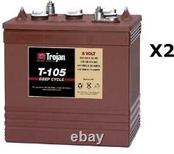 2x Batteries à décharge lente Trojan T105 6V 225Ah
