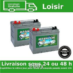 2x Hankook 12V 80Ah Batterie Decharge Lente Garantie de 4 Ans