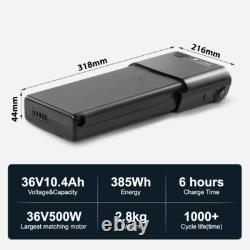 36V10.4Ah E-Bike Batterie de Vélo Electrique avec Chargeur Pour 250With350W Moteur