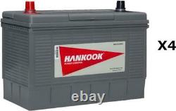 4x Hankook 12V 130Ah Batterie Décharge Lente Pour Caravane, Camping Car Bateau