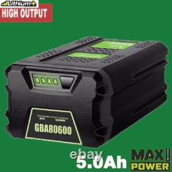 5Ah 80V Li-ion GBA80200/Pro Pour Greenworks Batterie GBA80400 GBA80500 GBA80400