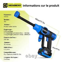 6-en-1 Nettoyeur Haute Pression Sans Fil 3500W / 200 Bar 18V Makita 2 Batterie