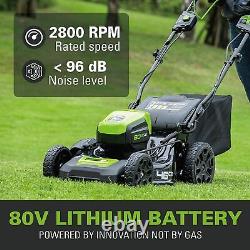80V Batterie Tondeuse à Gazon 46cm Autopropulsé Greenworks Sans & Chargeur