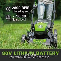80V Batterie Tondeuse à Gazon 46cm Greenworks GD80LM46 Sans Batterie & Chargeur
