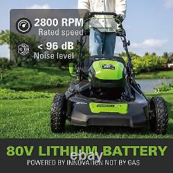 80V Batterie Tondeuse à Gazon 51cm Autopropulsé Greenworks Sans & Chargeur