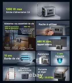 ALLPOWERS R1500 LITE Centrale électrique portable 1600W 1056Wh Batterie LFP