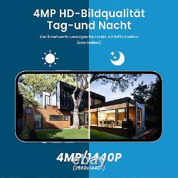ANRAN 4MP caméra de Surveillance WiFi batterie solaire Audio sans fil IP66