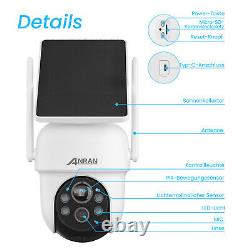 ANRAN 4MP caméra de Surveillance WiFi batterie solaire Audio sans fil IP66