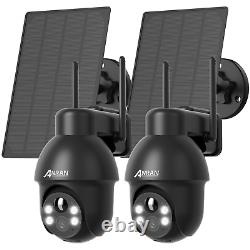 ANRAN 5MP Caméra de surveillance à batterie solaire extérieure sans fil radio