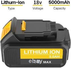 Batterie De Remplacement Pour Dewalt 18V Avec Indicateur LED 2X 5.0Ah