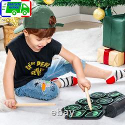 Batterie Electronique Portable 9 Pads Fonction MIDI 2 Haut-parleurs Stéréo 2 Péd