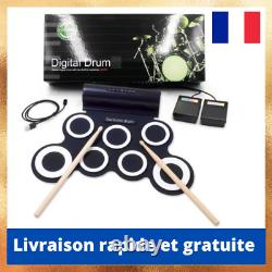 Batterie Electronique Portable Percussion Tambour Enfants et Débutants