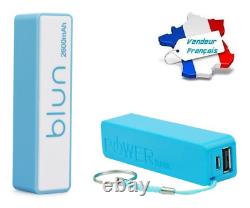 Batterie Externe Porte-Clé Power Bank Micro USB Universel 2600 mAh (Bleu)