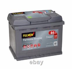 Batterie Fulmen FA640 12v 64ah 640A 12v 60ah D15 D24 YBX garantie 2 ans
