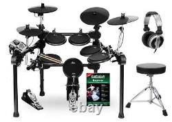 Batterie Percussion Drum Set Electronique E-Drum Kit Tabouret Casque Baguettes