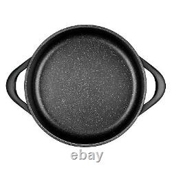 Batterie de Cuisine Induction 8 pièces Aluminium Fonte, 3 Casseroles, Couvercles