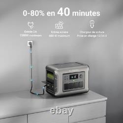 Batterie de secours 1800W Station electrique 1152Wh Generateur solaire camping