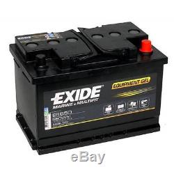 Batterie decharge lente Exide equipement GEL ES650 12v 56ah 278X175X190MM
