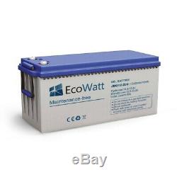 Batterie solaire gel 200ah 12v décharge Lente-EcoWatt