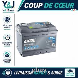 Batterie voiture Exide EA770 12 V 77 Ah 760 A 278x175x190 mm Droite
