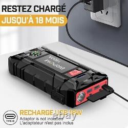 Booster Batterie 2000A 21800Mah Portable Jump Starter Démarrage Voiture Lamp LED