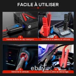 Booster Batterie Portable Jump Starter Demarrage Voiture Pinces Sûreté Smart