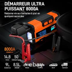 Booster Batterie Voiture 8000A 14.8V Démarreur Batterie Voiture Jusqu'À9,0L G