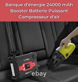 Booster Batterie Voiture Compresseur Air Démarrage Diesel Essence 1800A 24000mAh