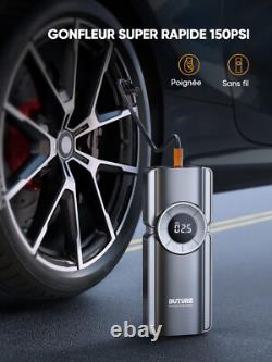 Booster Batterie Voiture Démarreur 2500A Jump Starter 20000mAh + Gonfleur Pneu